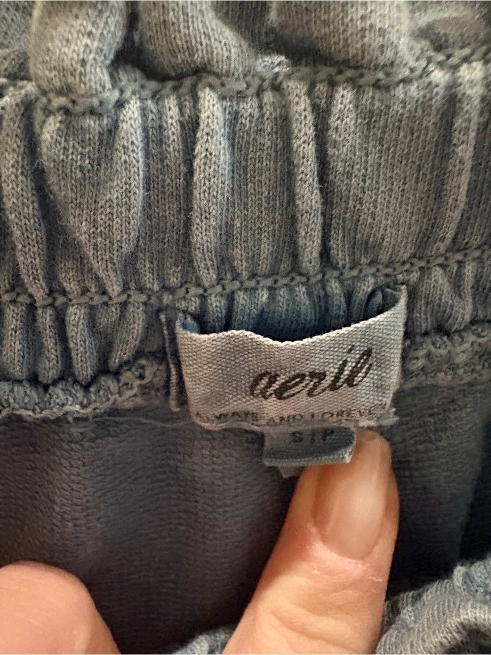 aerie Light Blue Elastic Waist Barrel Leg Oversized Joggers/Sweatpants sz Sm - Picture 3 of 5